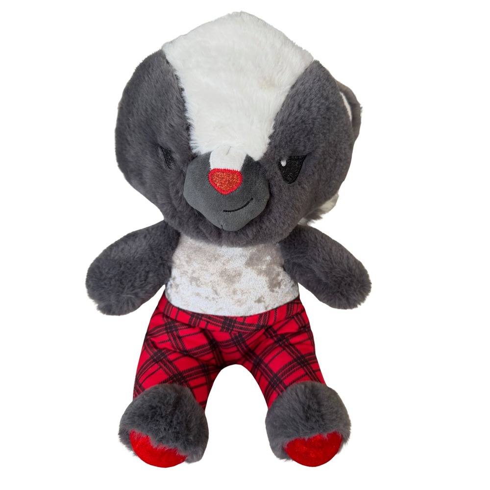 Way To Celebrate Valentines Plush Skunk Doll 12" Heartbreaker Plaid Pant Walmart